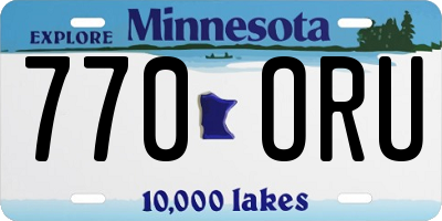 MN license plate 770ORU