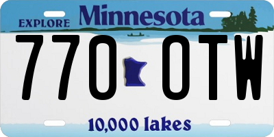 MN license plate 770OTW