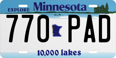 MN license plate 770PAD