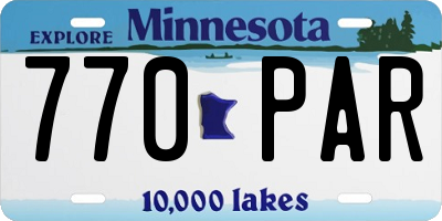 MN license plate 770PAR