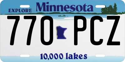 MN license plate 770PCZ