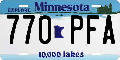 MN license plate 770PFA