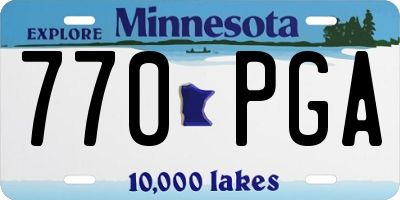 MN license plate 770PGA