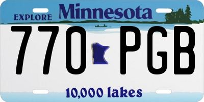 MN license plate 770PGB