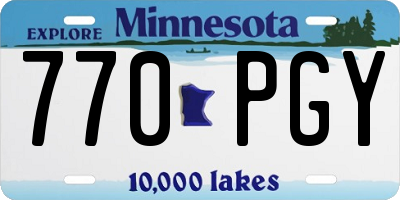 MN license plate 770PGY