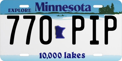MN license plate 770PIP