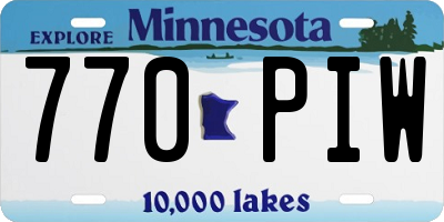 MN license plate 770PIW