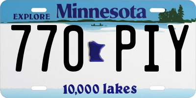 MN license plate 770PIY