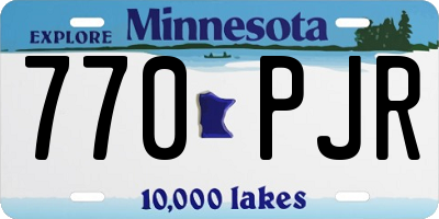 MN license plate 770PJR