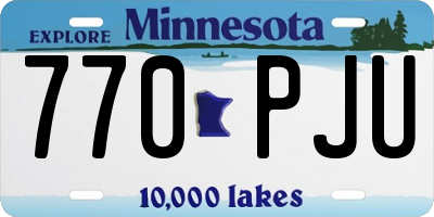 MN license plate 770PJU