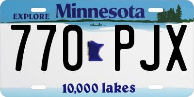 MN license plate 770PJX