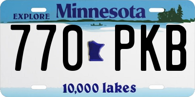 MN license plate 770PKB