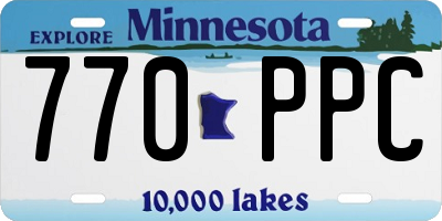 MN license plate 770PPC
