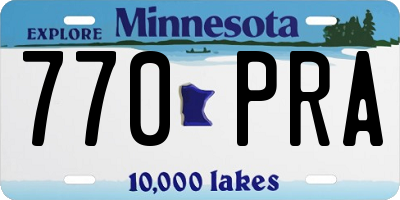 MN license plate 770PRA