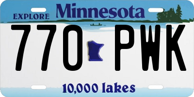 MN license plate 770PWK