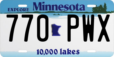 MN license plate 770PWX
