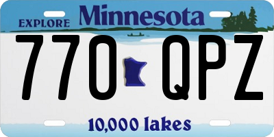 MN license plate 770QPZ