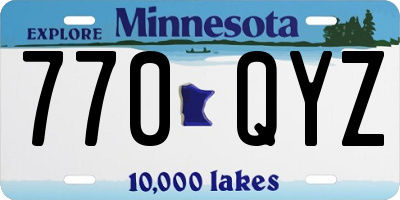 MN license plate 770QYZ