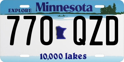MN license plate 770QZD