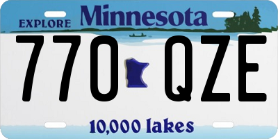 MN license plate 770QZE