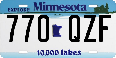MN license plate 770QZF