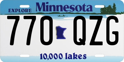 MN license plate 770QZG