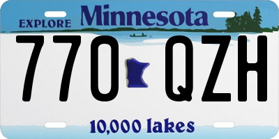 MN license plate 770QZH