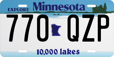 MN license plate 770QZP