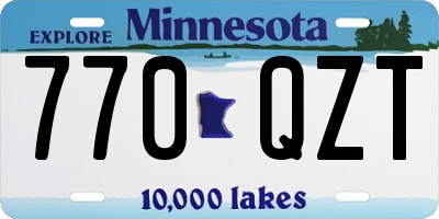 MN license plate 770QZT