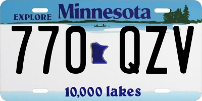 MN license plate 770QZV