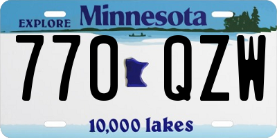 MN license plate 770QZW
