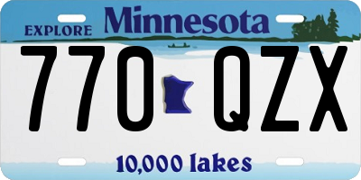 MN license plate 770QZX