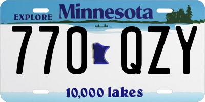 MN license plate 770QZY