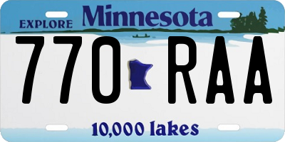 MN license plate 770RAA