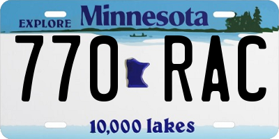 MN license plate 770RAC