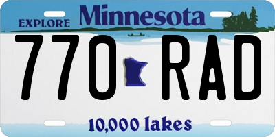 MN license plate 770RAD