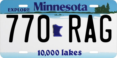 MN license plate 770RAG