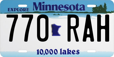 MN license plate 770RAH