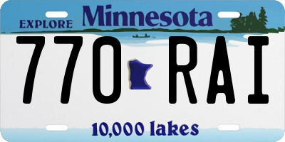 MN license plate 770RAI