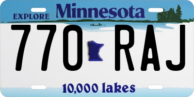MN license plate 770RAJ