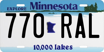 MN license plate 770RAL