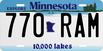 MN license plate 770RAM