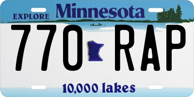 MN license plate 770RAP