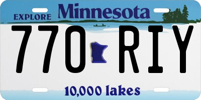 MN license plate 770RIY