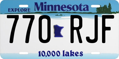 MN license plate 770RJF