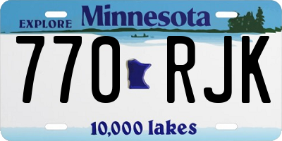 MN license plate 770RJK