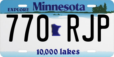 MN license plate 770RJP