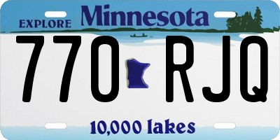 MN license plate 770RJQ