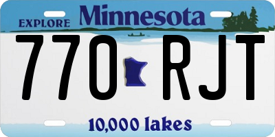 MN license plate 770RJT