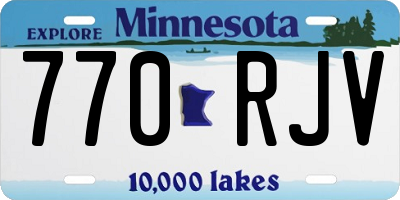 MN license plate 770RJV